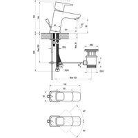 Смеситель для раковины Ravak TD 011.00 с донным клапаном 140 мм X070063 — 4