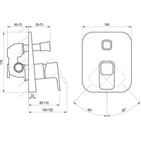 Смеситель скрытого монтажа для душа Ravak TD 065.00 X070070 хром + нужен R-Box (X070052) — 3
