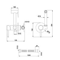 Встраиваемый гигиенический душ Ravak BM 050.20 X070072 черный — 2