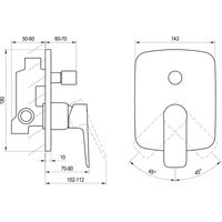 Смеситель скрытого монтажа для душа Ravak CL 061.00 X070086 хром — 2