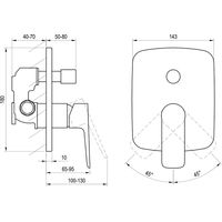 Смеситель скрытого монтажа для душа Ravak CL 065.00 X070088 хром + нужен R-Box (X070052) — 3