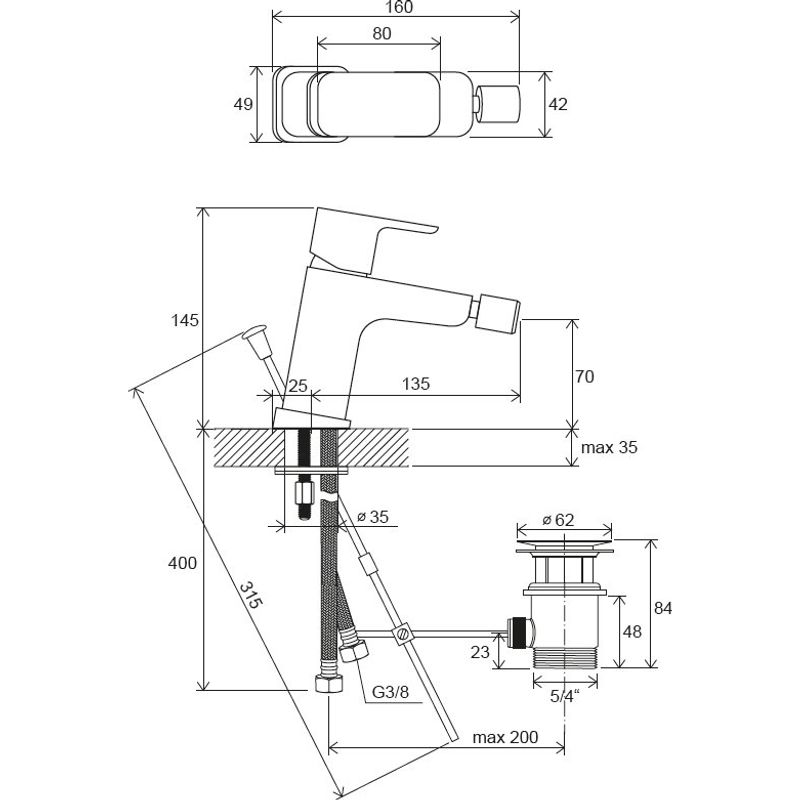 Смеситель для биде Ravak TD F 055.00 X070133