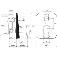 Смеситель скрытого монтажа для душа Ravak TD F 061.00 X070134 хром — 2