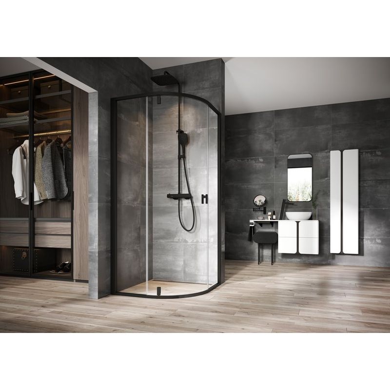 Душевая система Ravak TD F 091.20/150 X070160 черный матовый с термостатом