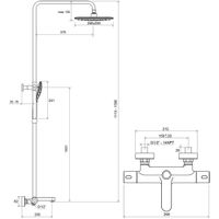 Душевая система Ravak Termo 300 TE 092.01/150 X070163 хром с термостатом — 2