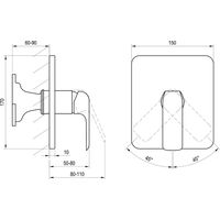 Смеситель скрытого монтажа для душа Ravak FL 066.20 X070180 черный матовый + нужен R-Box Vari (X070139) — 5