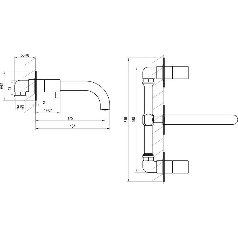 Смеситель скрытого монтажа для раковины Ravak ES 021.00CR.O1 X070197 хром