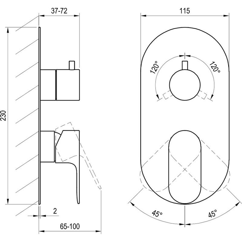 Смеситель скрытого монтажа для душа Ravak EL 068.10WV.O3 X070260 белый вельвет + нужен R-Box RB 07F.50 (X070235)