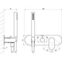 Душевой гарнитур скрытого монтажа Ravak EL 068.20BLM.O3+S черный матовый + нужен R-Box RB 07D.50 (X070233) — 3