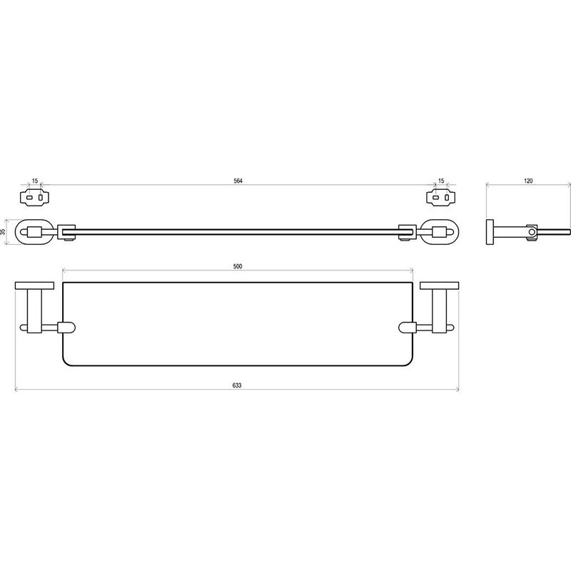 Полка для ванной Ravak CR 500.00 стеклянная 64 см