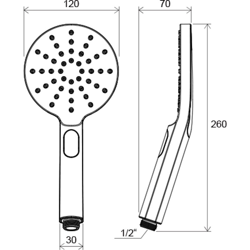 Душевая лейка Ravak 956.00 3 режима 120 мм X07P233