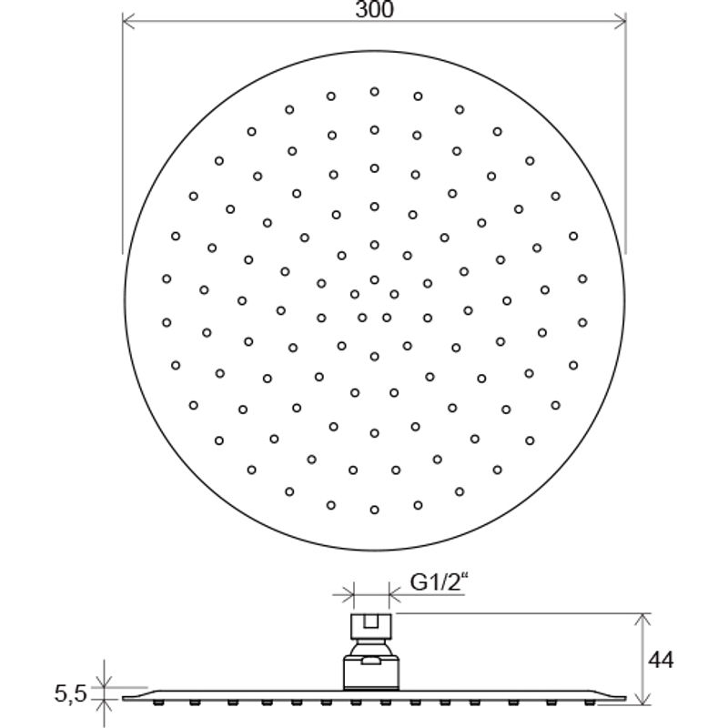Верхний душ Ravak 984.00 300 мм X07P336