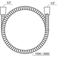 Шланг для душа Ravak 915.02 X07P341 200 см металлический с защитным покрытие — 2