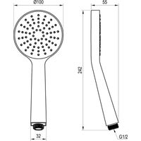 Душевая лейка Ravak Flat S 960.00 1 режим диаметр 100 мм X07P343 — 2