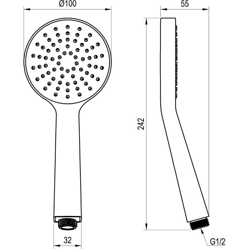 Душевая лейка Ravak Flat S 960.00 1 режим диаметр 100 мм X07P343