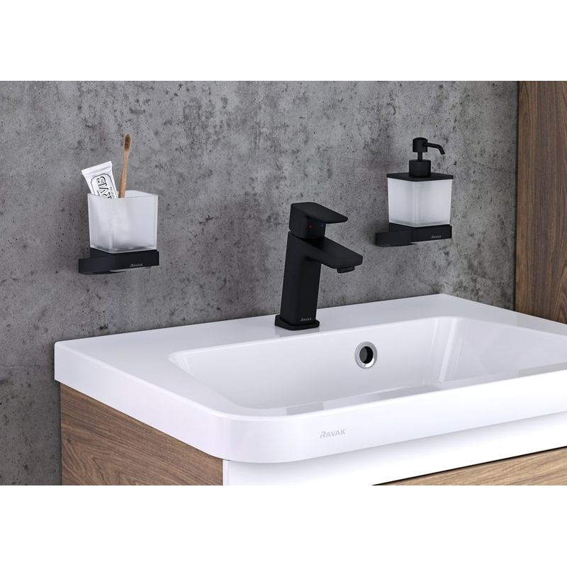 Стакан для зубных щеток Ravak TD 210.20 X07P557 черный стекло