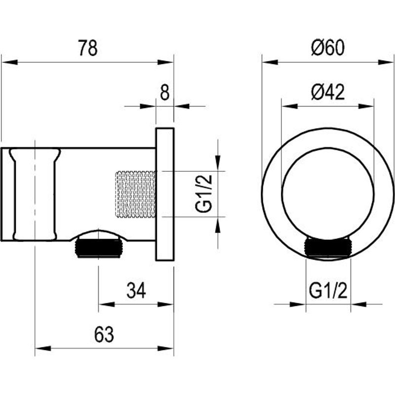 Шланговое подключение Ravak 706.20 X07P572 с держателем черный
