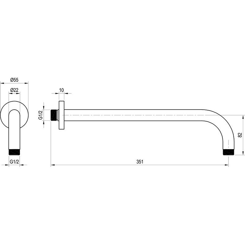 Кронштейн для верхнего душа Ravak 980.00 и 981.00 702.21BLM X07P676 черный матовый