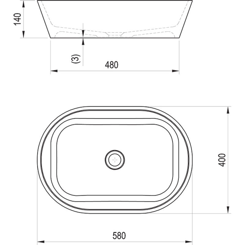Раковина Ravak SOLO 580 XJX01358000 белый со скрытым переливом