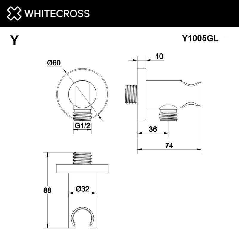 Угловой соединительный элемент WHITECROSS Y1005GL (золото)