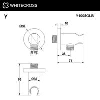 Шланговое подключение WHITECROSS Y1005GLB с держателем лейки (брашированное золото) — 3
