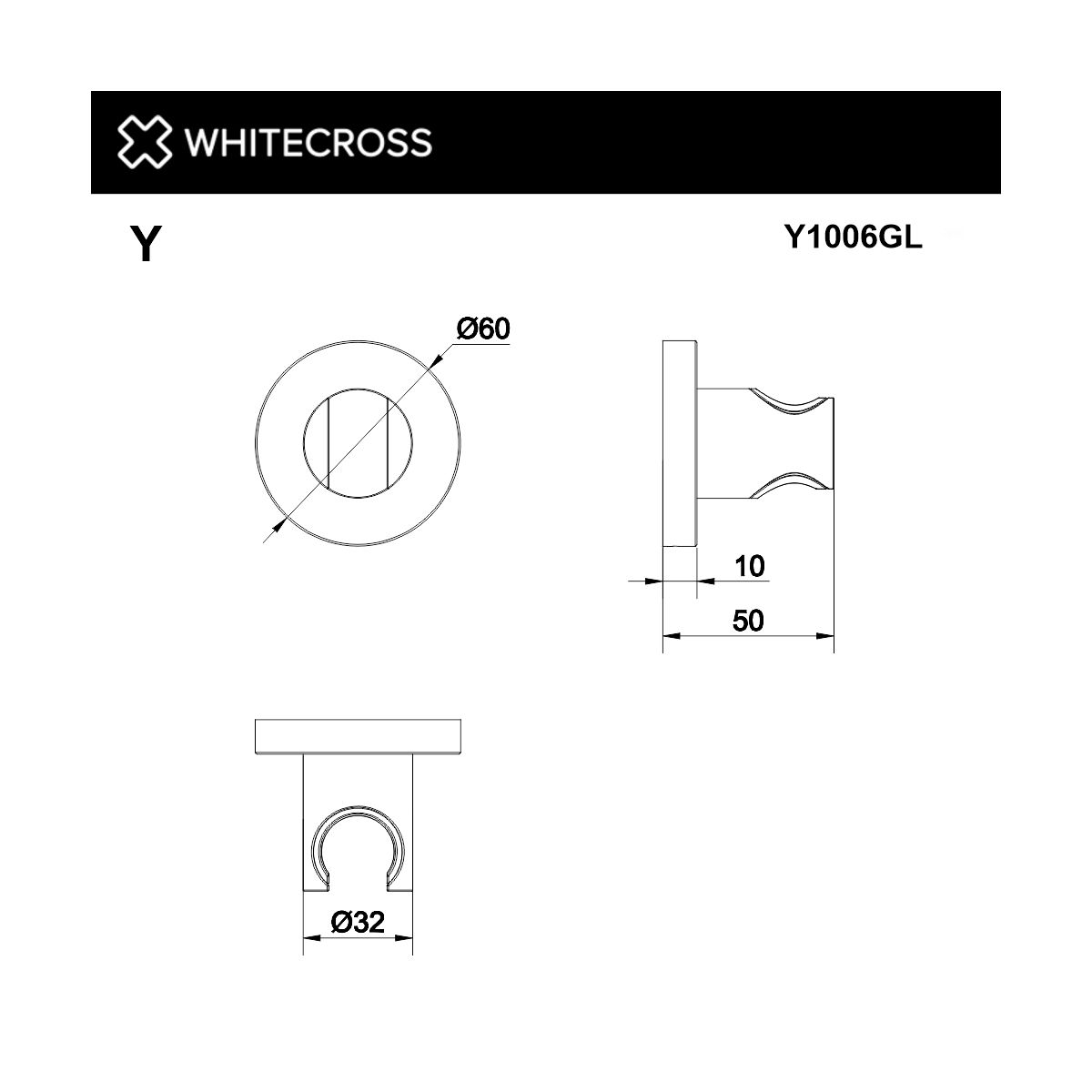 Кронштейн точечный WHITECROSS Y1006GL (золото)