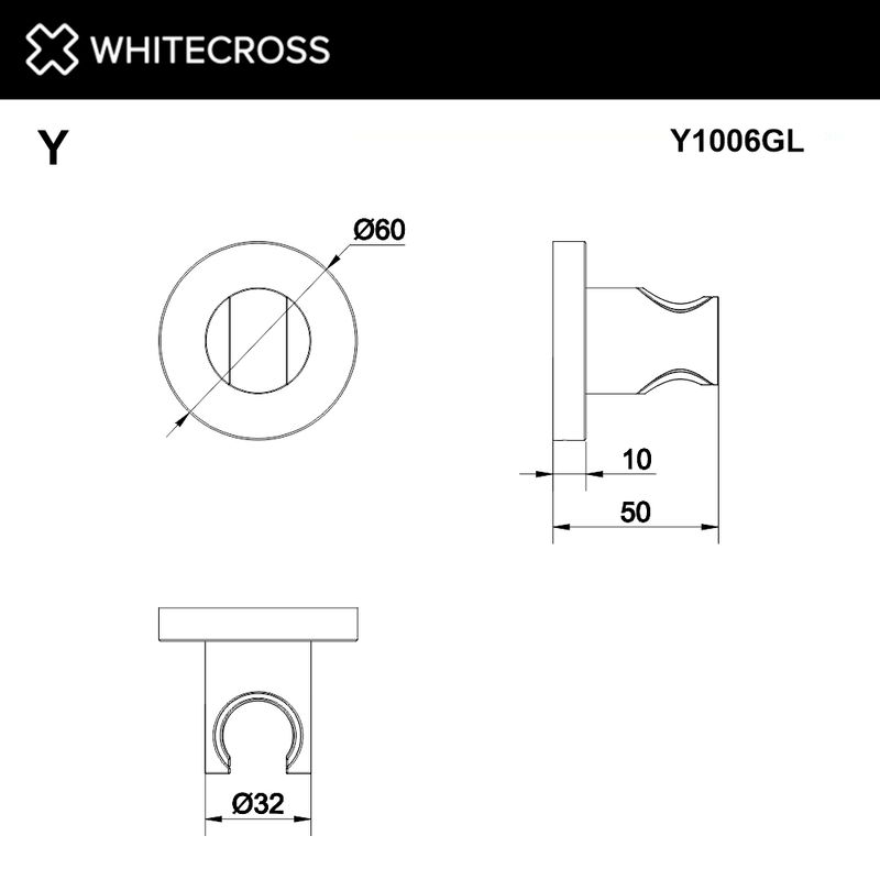 Держатель для душа WHITECROSS Y1006GL (золото)