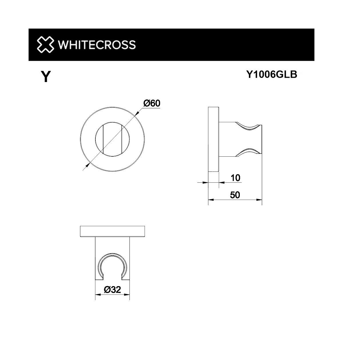 Кронштейн точечный WHITECROSS Y1006GLB (брашированное золото)