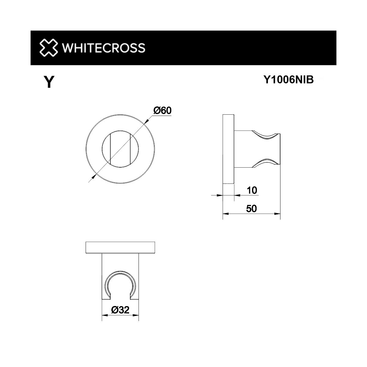 Кронштейн точечный WHITECROSS Y1006NIB (брашированный никель)