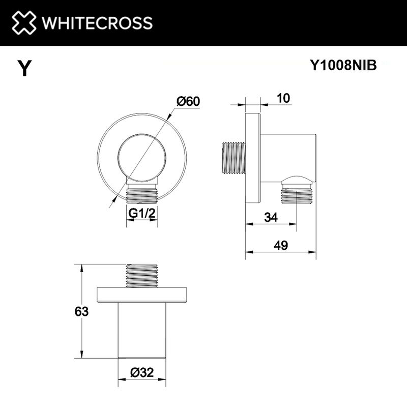 Шланговое подключение WHITECROSS Y1008NIB (брашированный никель)