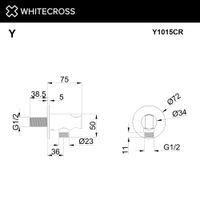 Шланговое подключение WHITECROSS Y1015CR с держателем лейки (хром) — 2