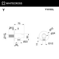 Шланговое подключение WHITECROSS Y1015GL с держателем лейки (золото) — 2