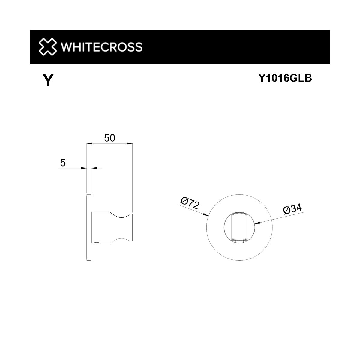 Кронштейн точечный WHITECROSS Y1016GLB (брашированное золото)