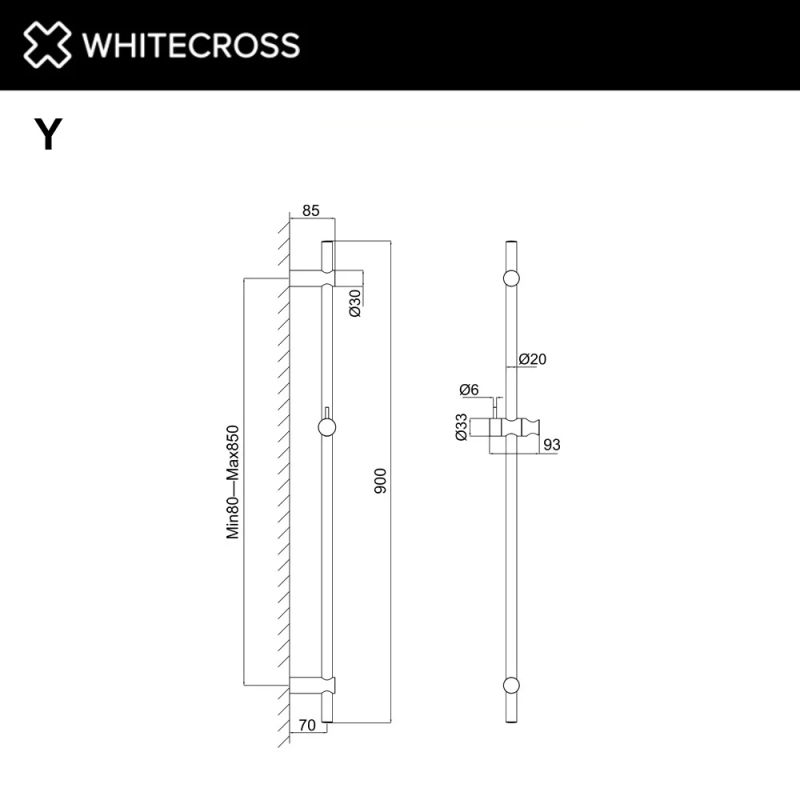 Душевая штанга WHITECROSS Y1020CPB (брашированная медь)