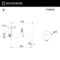 Излив для ванны WHITECROSS Y1201GL 164 мм (золото) — 2