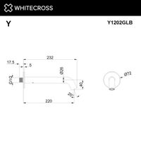 Излив для ванны WHITECROSS Y1202GLB 220 мм (брашированное золото) — 2