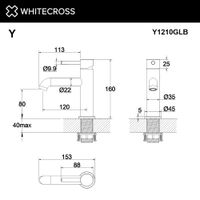 Смеситель для раковины WHITECROSS Y Y1210GLB (брашированное золото) — 3