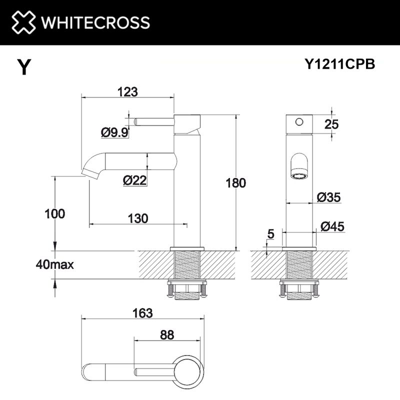 Смеситель для умывальника WHITECROSS Y Y1211CPB (брашированная медь)