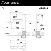 Смеситель для раковины WHITECROSS Y Y1211GLB (брашированное золото) — 3