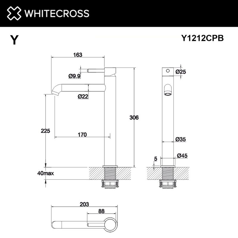 Смеситель для раковины WHITECROSS Y Y1212CPB (брашированная медь)