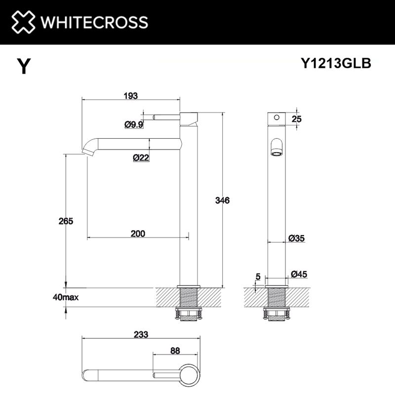 Смеситель для раковины WHITECROSS Y Y1213GLB (брашированное золото)