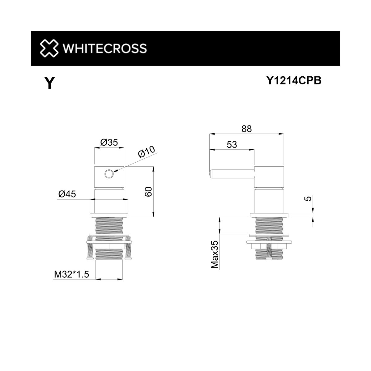 Смеситель для умывальника скрытого монтажа WHITECROSS Y1214CPB (брашированная медь)