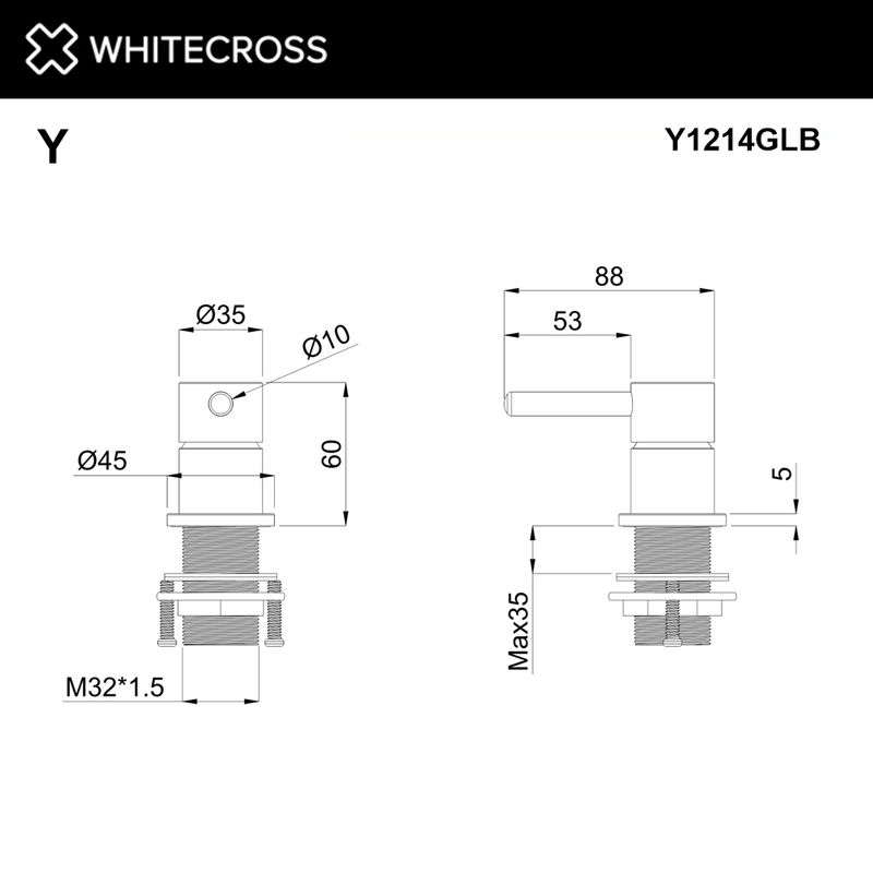 Смеситель для умывальника скрытого монтажа WHITECROSS Y1214GLB (брашированное золото)