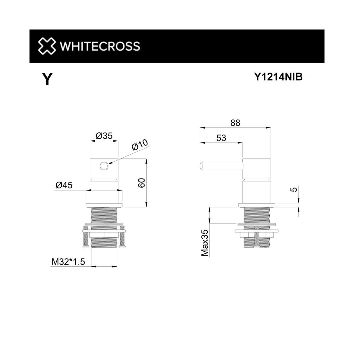 Смеситель для умывальника скрытого монтажа WHITECROSS Y1214NIB (брашированный никель)