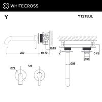Смеситель скрытого монтажа для раковины WHITECROSS Y Y1215BL (черный матовый) — 3