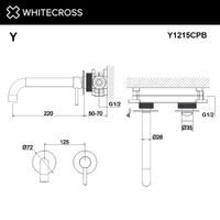 Смеситель скрытого монтажа для раковины WHITECROSS Y Y1215CPB (брашированная медь) — 3