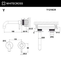 Смеситель скрытого монтажа для раковины WHITECROSS Y Y1216CR (хром) — 5