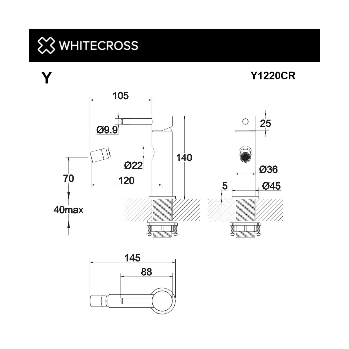 Смеситель для биде WHITECROSS Y Y1220CR (хром)