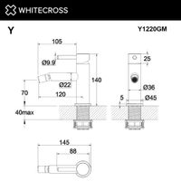 Смеситель для биде WHITECROSS Y Y1220GM (оружейная сталь) — 3