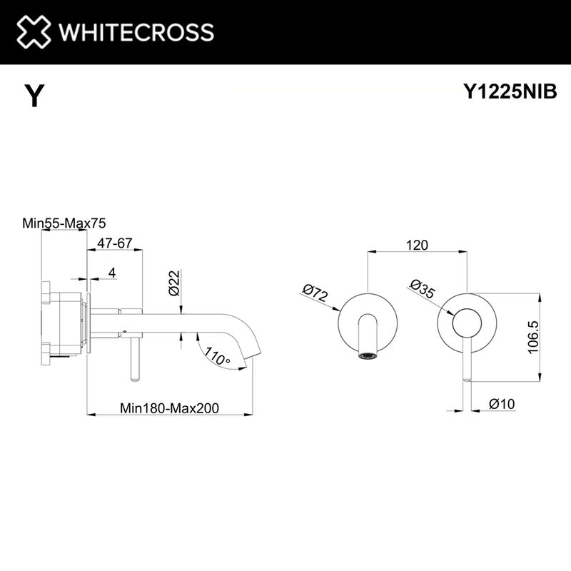 Смеситель скрытого монтажа для раковины WHITECROSS Y Y1226CR (хром)